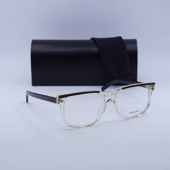 Final Price! Saint Laurent SL599OPT 004 Dark Brown Eyeglasses 58mm - Picture 1 of 11